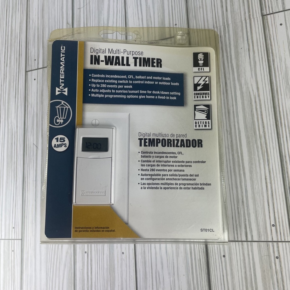 INTERMATIC Digital Multi-Purpose In-Wall Timer ST01CL 15 Amps BRAND NEW‎ SEALED